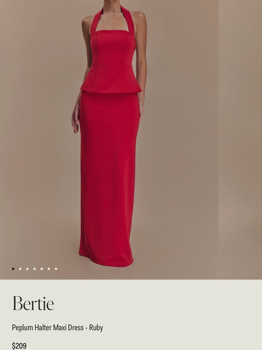 Meshki Ruby Peplum Halter Maxi Skirt